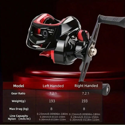 Fishing Reel Versatile Baitcasting Fishing Reel- Ambidextrous, Ratio For Freshwater & Saltwater,, Best For Christmas, Perfect For Thanksgiving