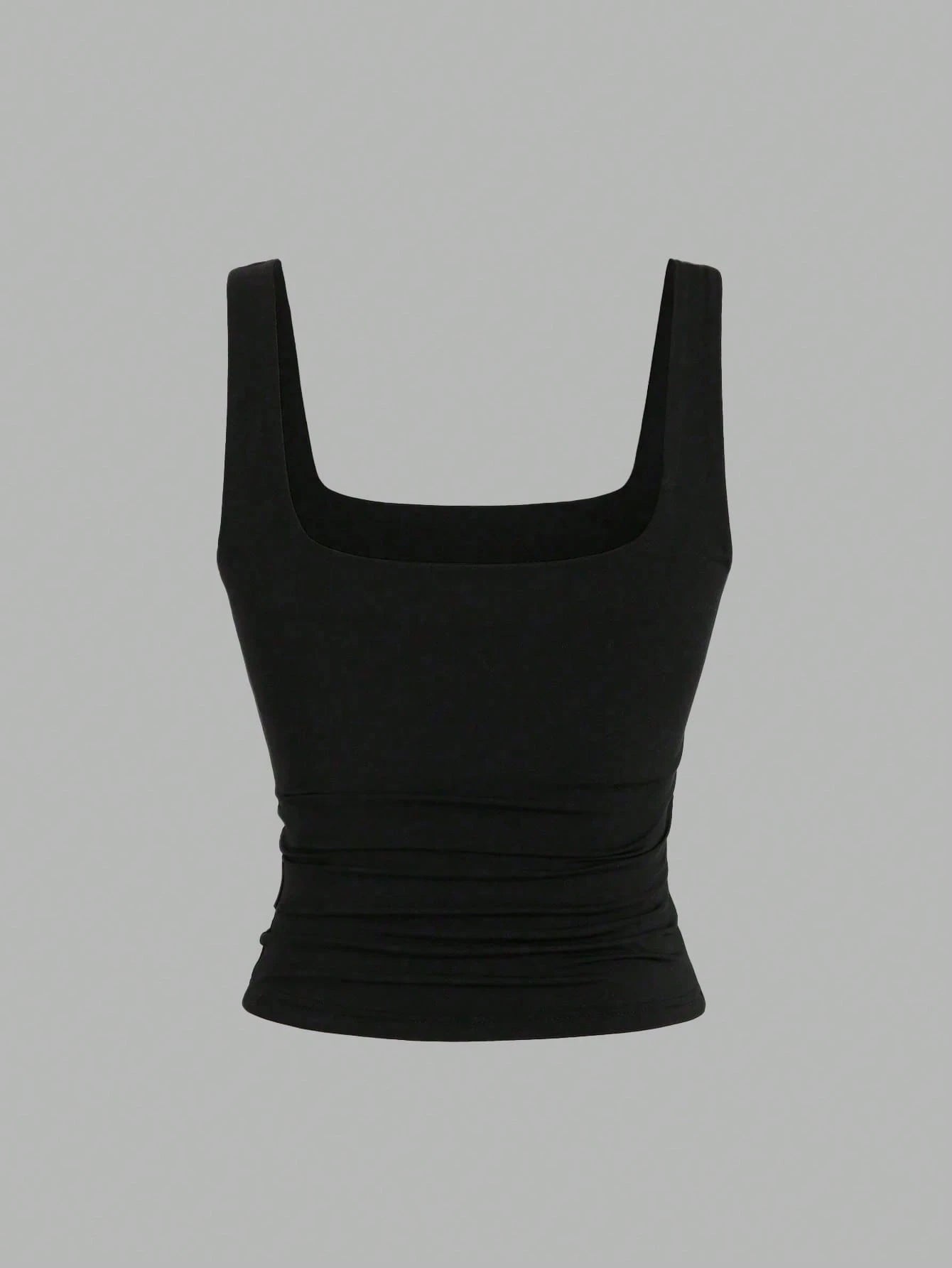 Flirla 3pcs Pack Plus Size Women's Solid Color Pleated Camisole
