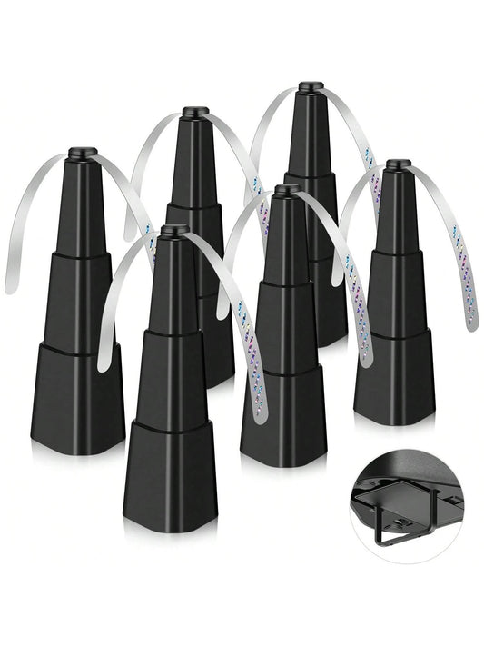 Fly Fans For Tables, Fly Repellent Fan For Indoor/Outdoor, Food Fans To Keep Flies Away For Party, BBQ, Home, Picnics, Travel, Portable And Easy Use 6 Pack (Black)