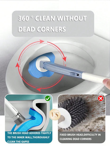 FoBianJie Blue Ocean Easy-Attach Disposable Toilet Cleaning Refills-Effortless Bowl, Sponge Heads, EssentialBathroom Brush Replacements For Home & School