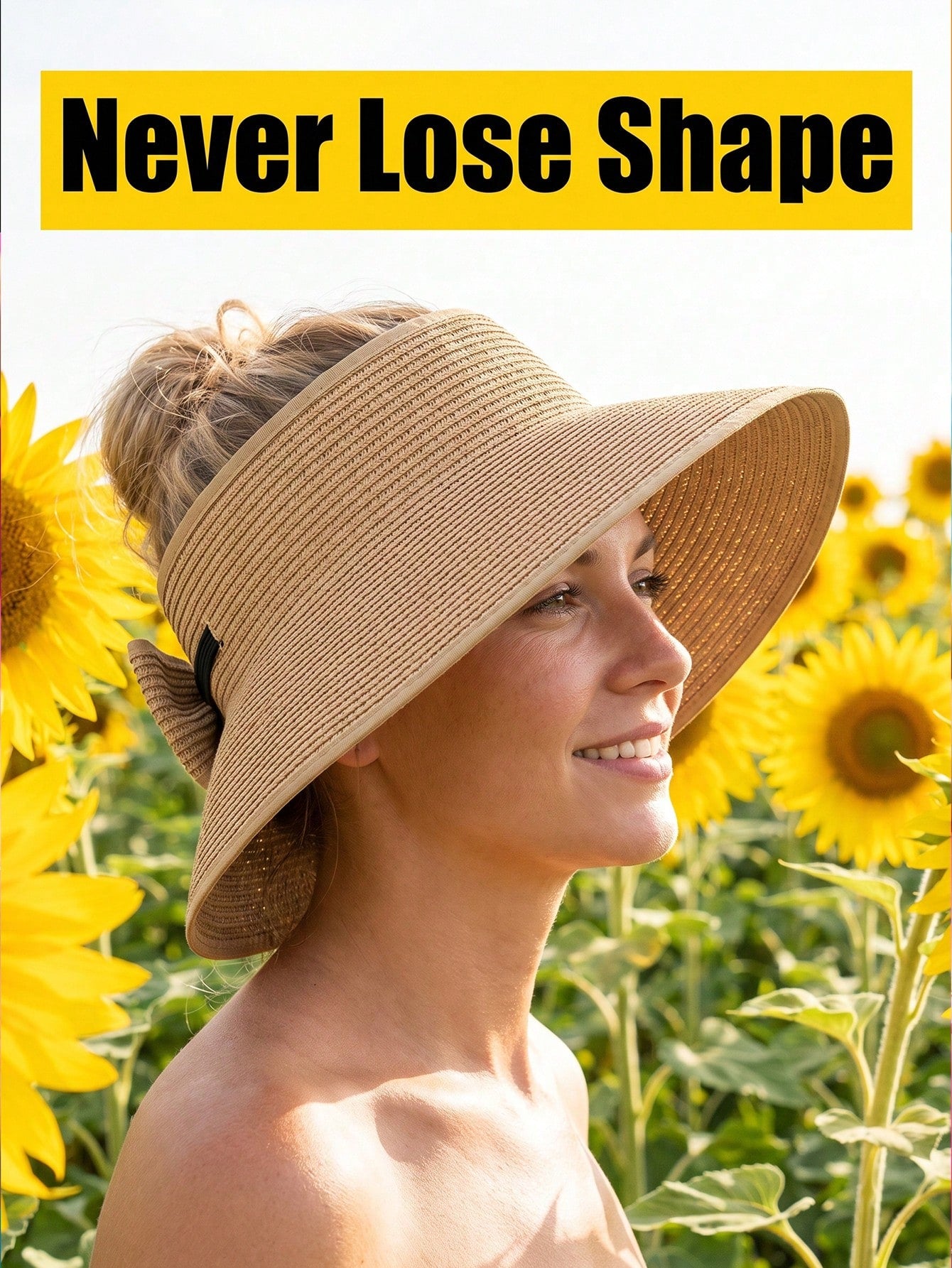 Foldable Sun Visor Hats With Sweatband Flexible And Roll Up Bow Breathable Beach Hat For Women Wide Brim Outdoor Bucket Hat To Hold Uv Away Sun Straw Hats Camping Hiking Cap Holiday Vacation Back To S