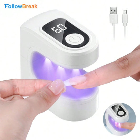 FollowBreak USB Powered Mini Portable Nail Dryer Lamp, LED UV Nail Lamp For Gel Nail Polish Curing, Best Gift For Girls DIY Home Use