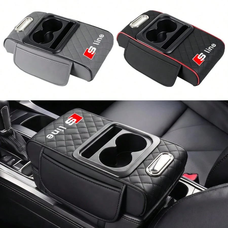 For Audi S Line A3 A4 A5 A6 A7 A8 S3 S4 S5 S6 S7 1PC Multifunctional Auto Parts Car Armrest Pad Center Console Arm Rest Box Cover Protective Mat