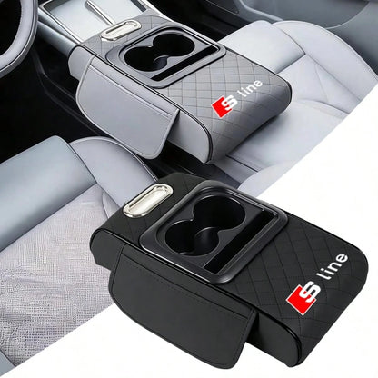 For Audi S Line A3 A4 A5 A6 A7 A8 S3 S4 S5 S6 S7 1PC Multifunctional Auto Parts Car Armrest Pad Center Console Arm Rest Box Cover Protective Mat