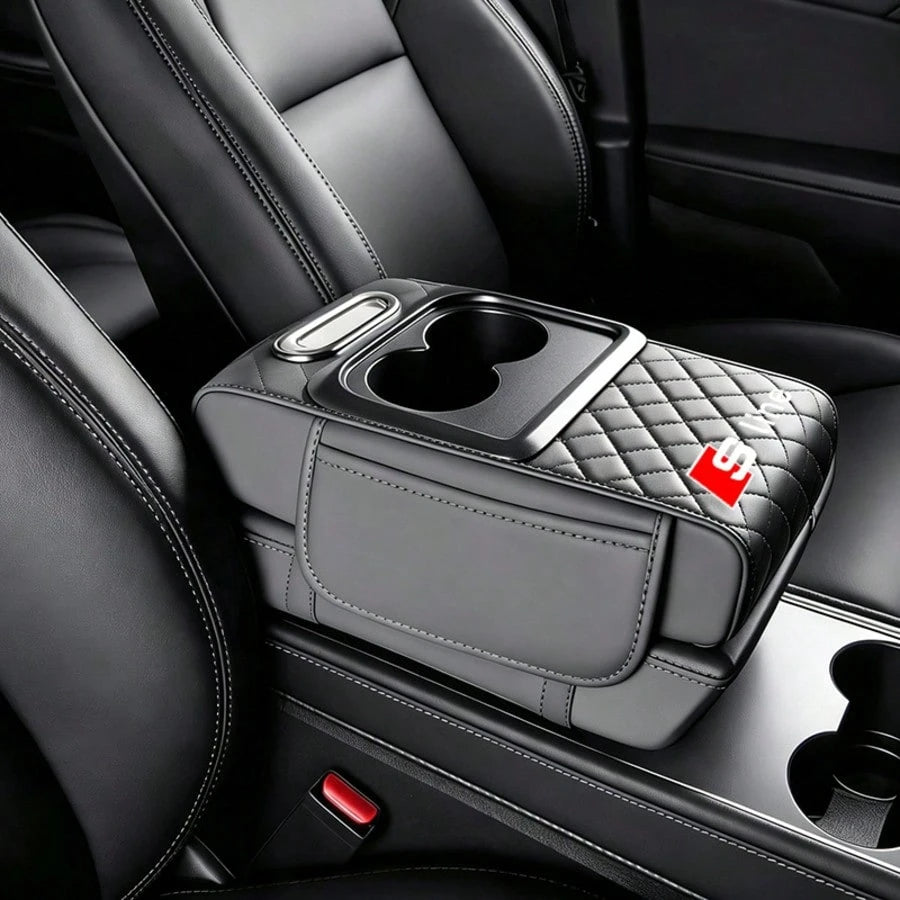 For Audi S Line A3 A4 A5 A6 A7 A8 S3 S4 S5 S6 S7 1PC Multifunctional Auto Parts Car Armrest Pad Center Console Arm Rest Box Cover Protective Mat
