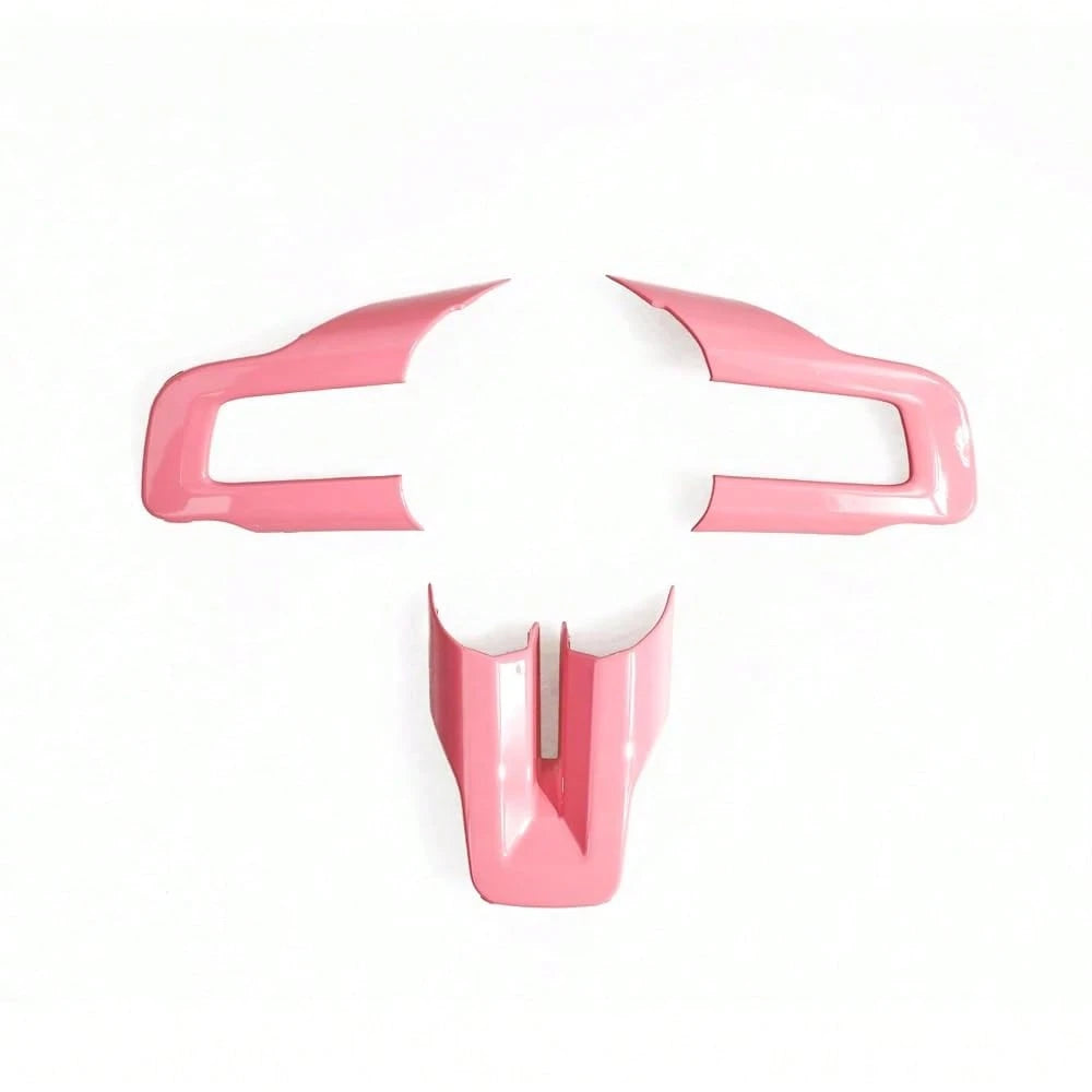 For Ford Mustang 2015 2016 2017 2018 2019 2020 2021 2022 2023 Accessories Interior Stickers Steering Cover Wheel Trim Decal Pink
