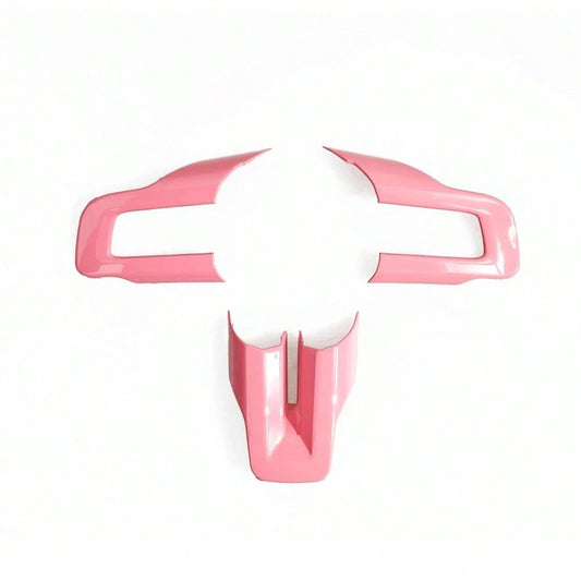 For Ford Mustang 2015 2016 2017 2018 2019 2020 2021 2022 2023 Accessories Interior Stickers Steering Cover Wheel Trim Decal Pink