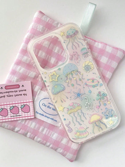 For Iphone17 Promax Air Dream Underwater World Color Jellyfish For 14 Apple 16promax Mobile Phone Case 15 New 13 Women For Apple 16/15Pro/14/13pro12 11 Pro Max Xs/16Plus Case