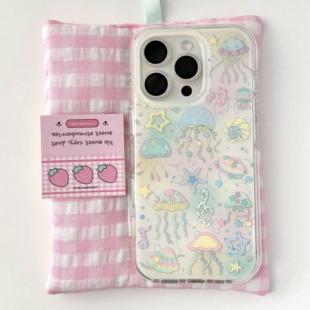 For Iphone17 Promax Air Dream Underwater World Color Jellyfish For 14 Apple 16promax Mobile Phone Case 15 New 13 Women For Apple 16/15Pro/14/13pro12 11 Pro Max Xs/16Plus Case