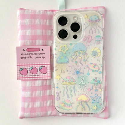 For Iphone17 Promax Air Dream Underwater World Color Jellyfish For 14 Apple 16promax Mobile Phone Case 15 New 13 Women For Apple 16/15Pro/14/13pro12 11 Pro Max Xs/16Plus Case