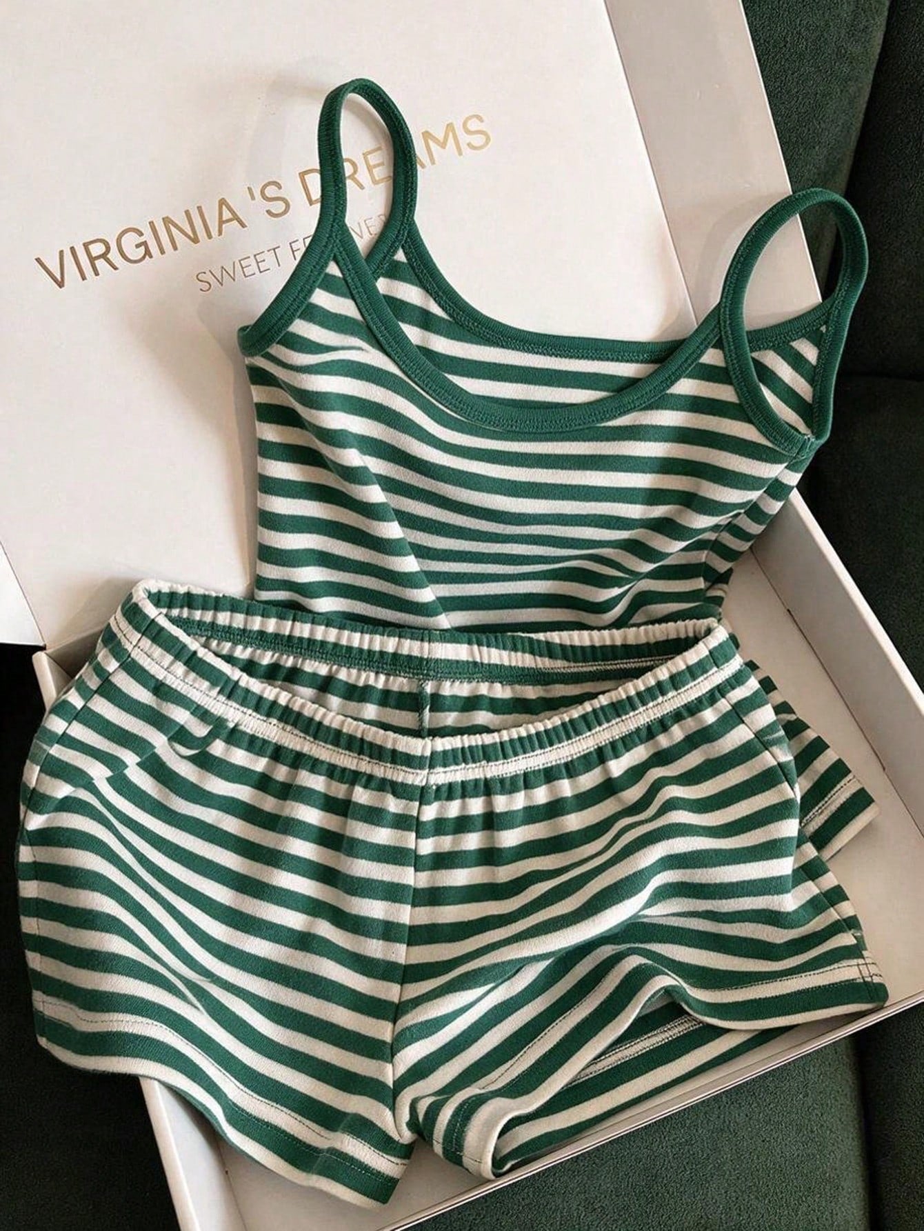 Franclia Women's Casual Vacation Striped Camisole Top And Shorts 2 Pieces Set