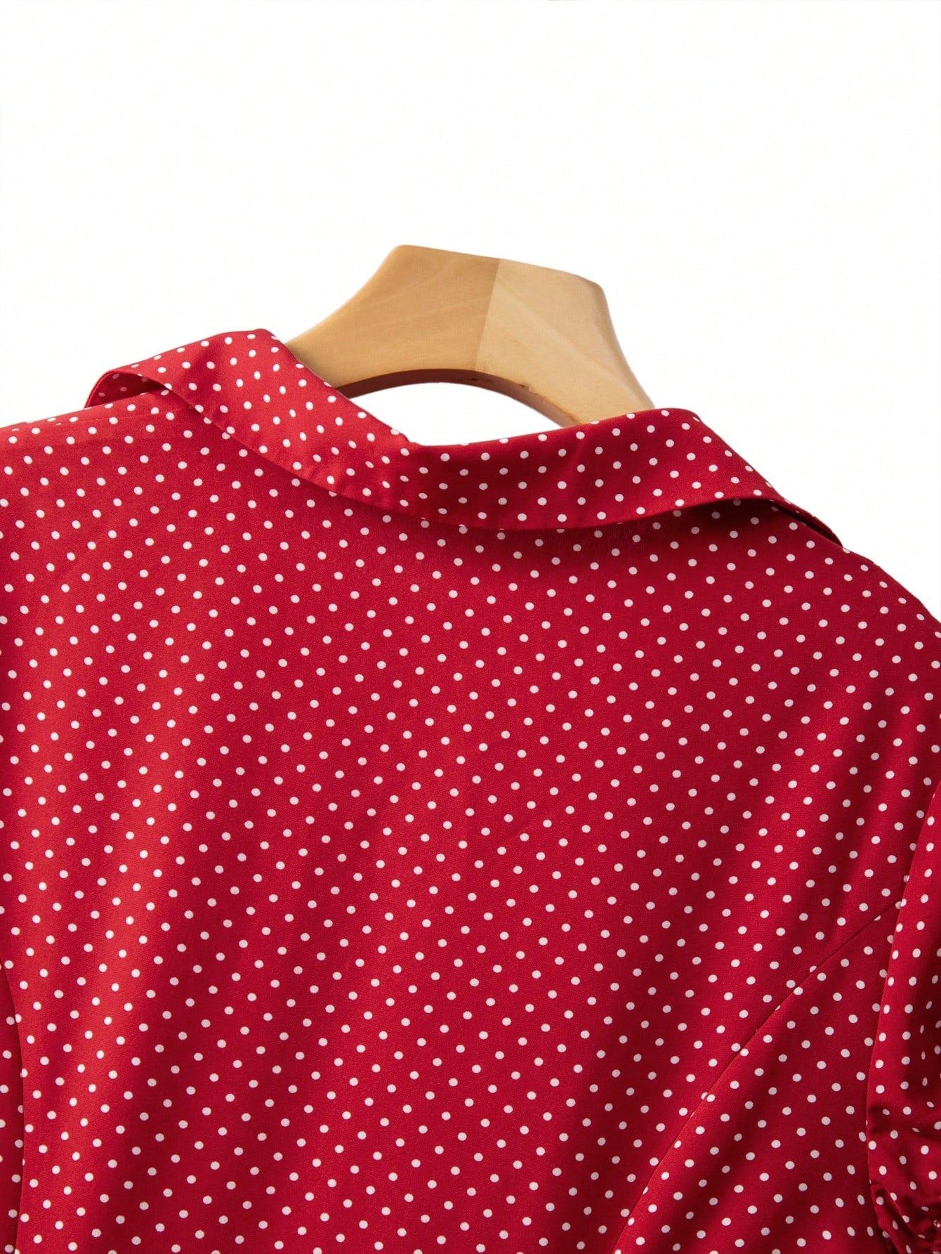 Franclia Women's Red And White Polka Dot Vintage French V-Neck A-Line Dress,Elegant Short Sleeve Summer Dress,Versatile For Brunch,Commute,Party,Tea Party