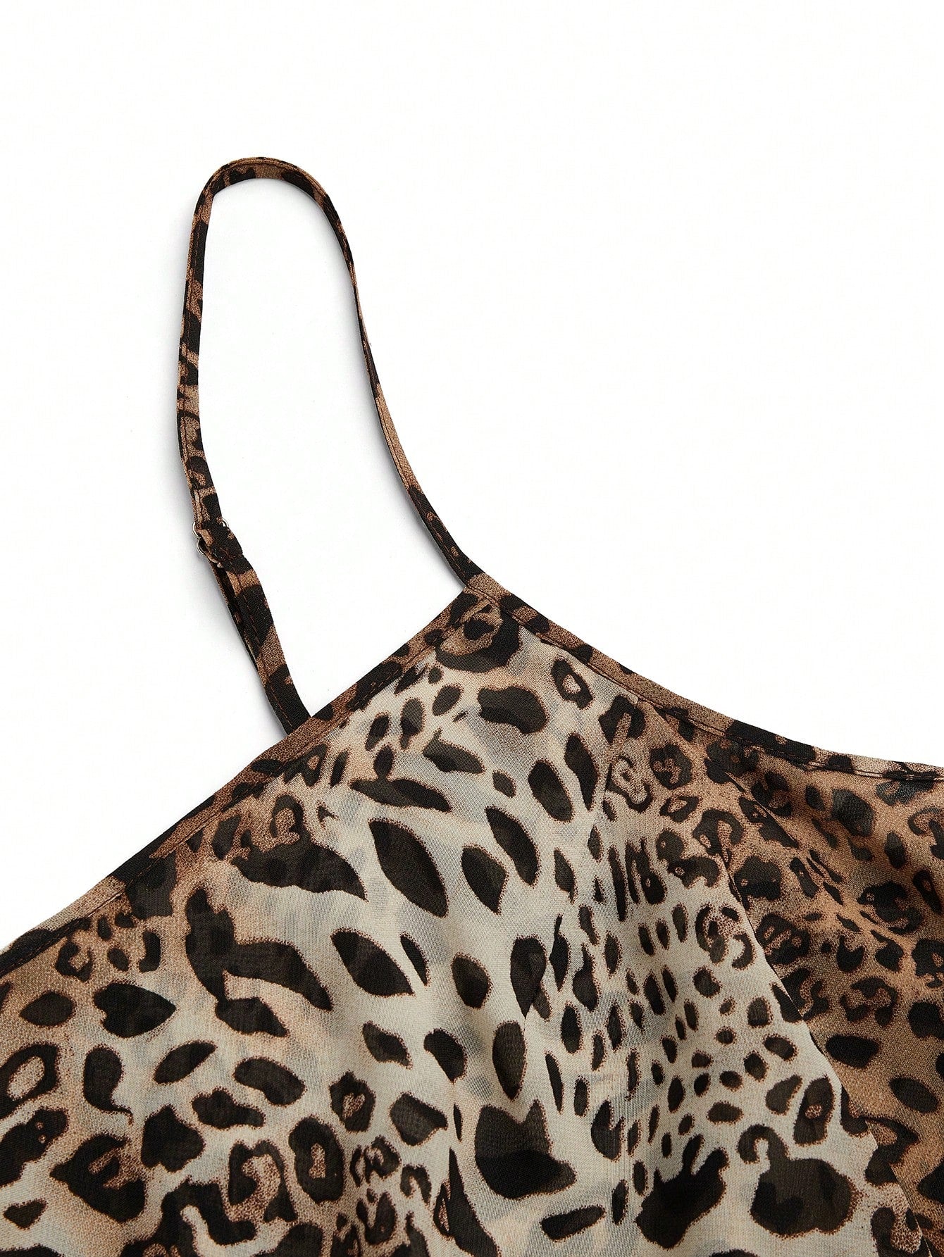 Franclia Women's Regular Length Leopard Print Tiered Layer Tank Top With Spaghetti Straps