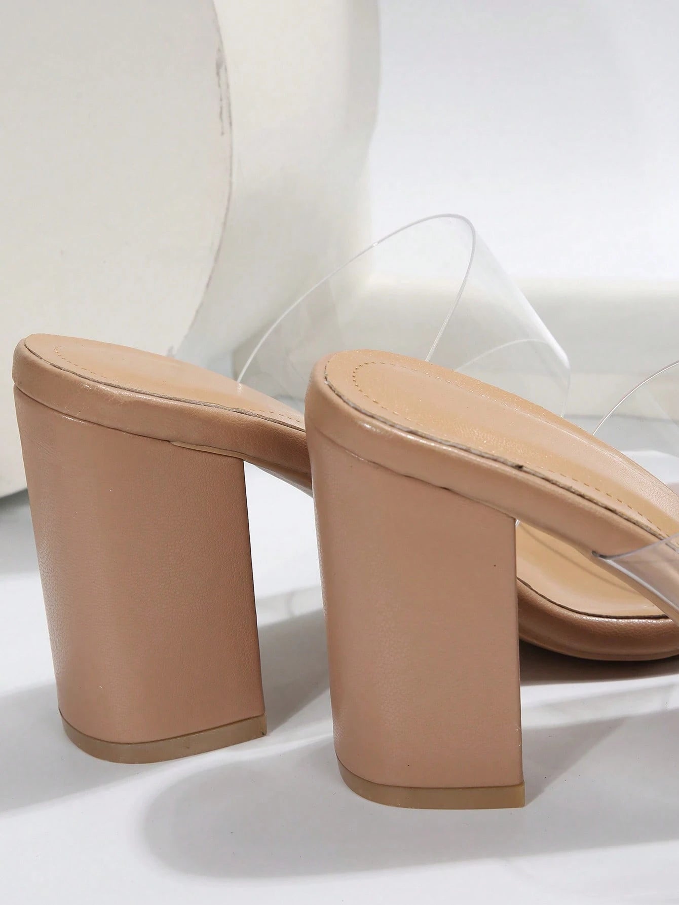 Frends2025 Summer New Transparent Crystal Lace-Up Fashionable Simple Chunky Heel Sandals, Suitable For Women, Can Be Worn For Photography, Parties
