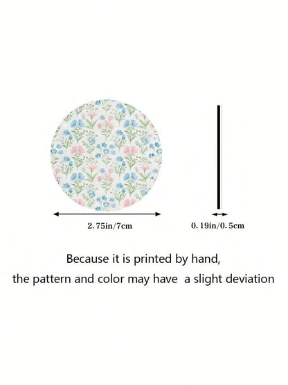 Fresh Floral Car Cup Holder Coaster Set| Non-Slip Car Cup Holder Mat| Girly Car Interior Decor| 2pcs Round Coasters (2.75 Inches)| Flower Design, Suitable For Home And Car| Ideal Holiday Birthday
