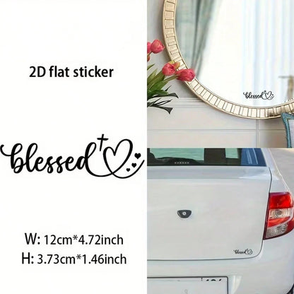 Fun Heart-Shaped Rearview Mirror Sticker- Black Religious Text Self-Adhesive Vinyl Decor, Suitable For Cars, Cups, Mirrors- Christian Faith Car Decoration, Easy To Apply With No Residue, Heart-Shape