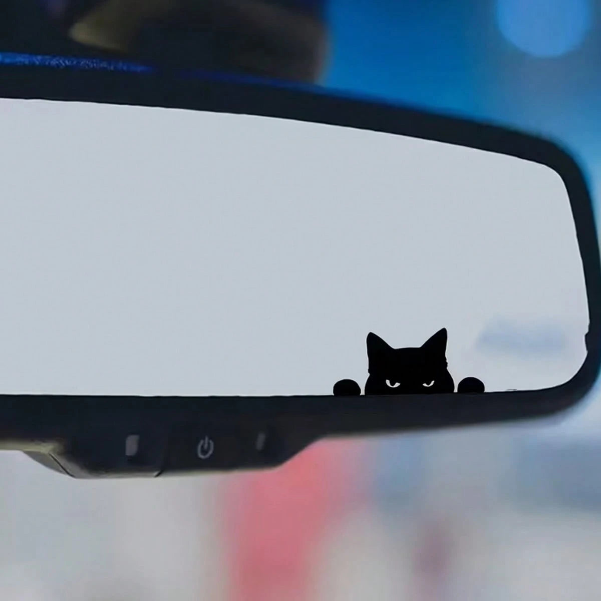 Funny Peeking Cartoon Cat Pattern Car Sticker, Rearview Mirror Sticker, Waterproof Sticker, Personalized Motorcycle And Car Body Decoration Sticker