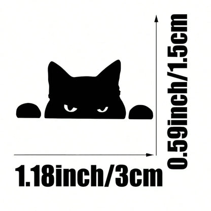 Funny Peeking Cartoon Cat Pattern Car Sticker, Rearview Mirror Sticker, Waterproof Sticker, Personalized Motorcycle And Car Body Decoration Sticker