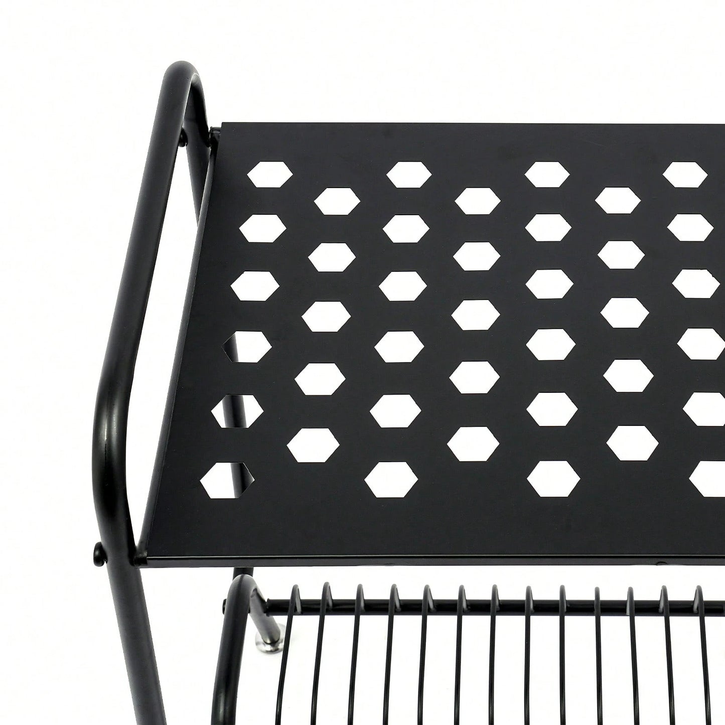 Futchoy 2-Tier Record Player Stand, Player Stand With 16 Slots, 2-Tier Record Storage Stand