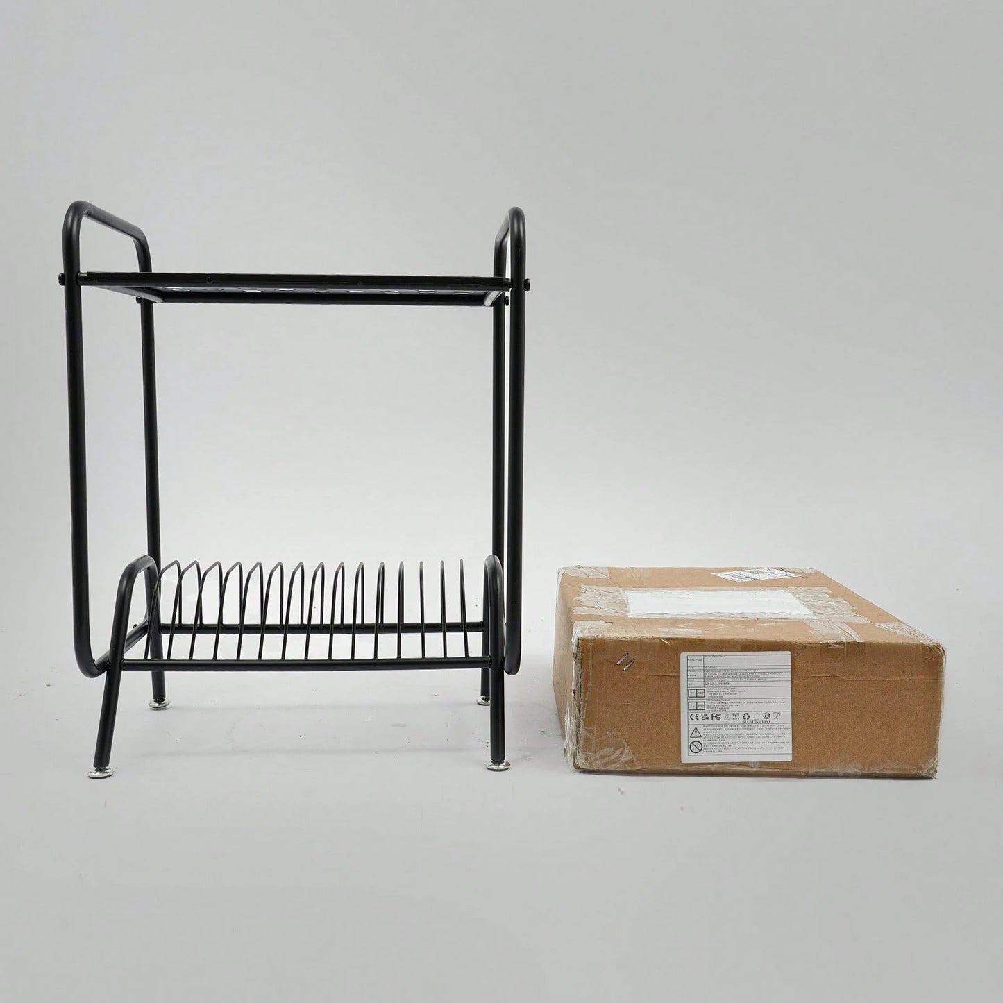Futchoy 2-Tier Record Player Stand, Player Stand With 16 Slots, 2-Tier Record Storage Stand