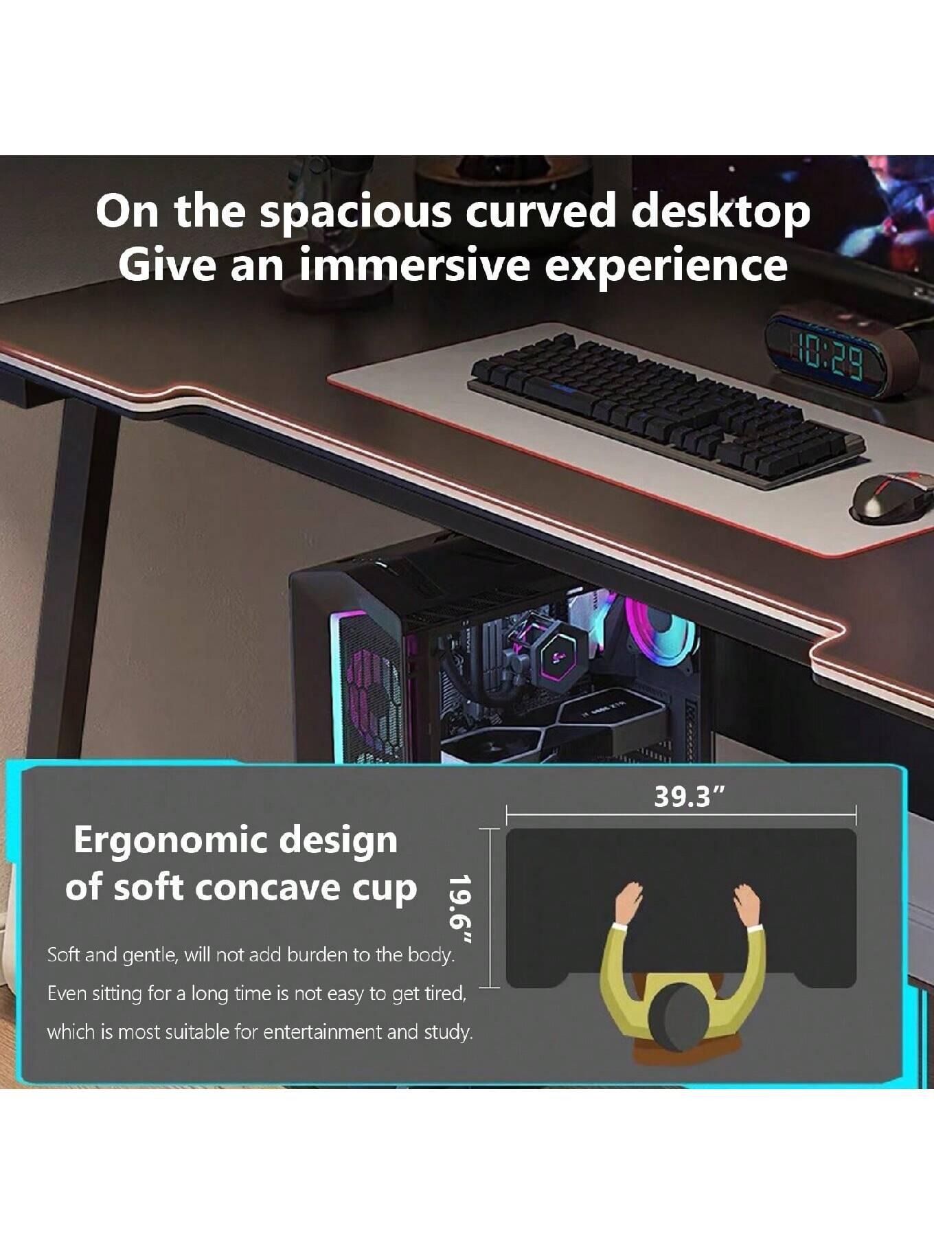 Gaming Desk Computer Writing Table Student Art Modren Simple Style PC Wood Suitable For Home, Office