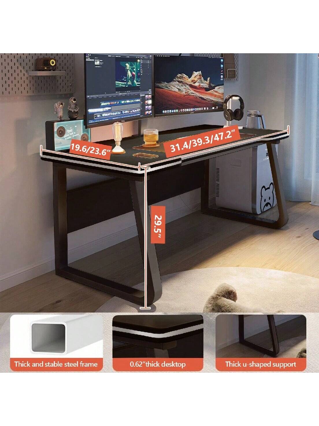 Gaming Desk Computer Writing Table Student Art Modren Simple Style PC Wood Suitable For Home, Office
