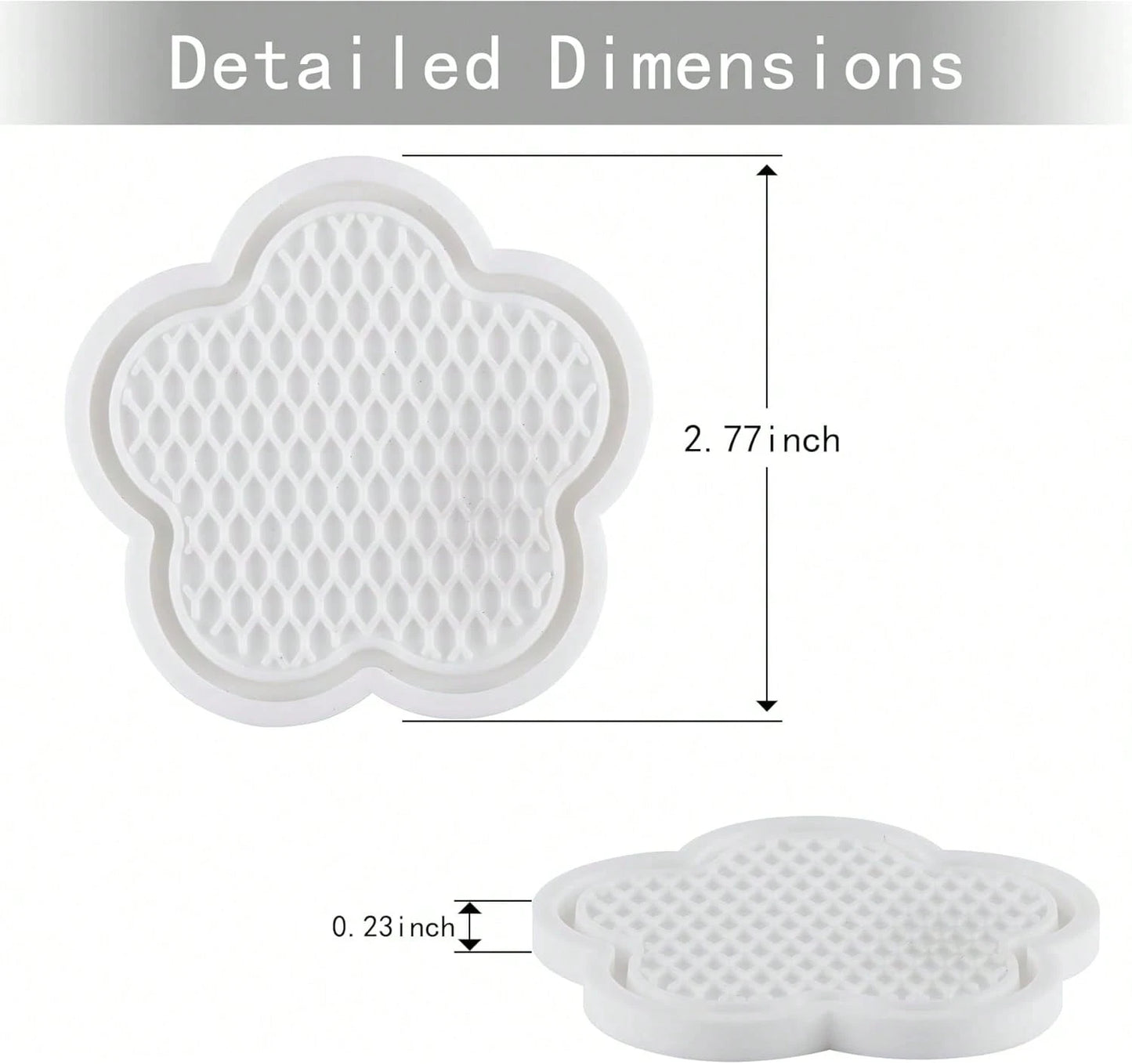 GaRhomxy Car Cup Holder Coaster, Universal Non-Slip Recessed Flower Shaped Cup Holders, Cute Car Accessories Interior For Women And Man Interior Sets 4 Pack (White)