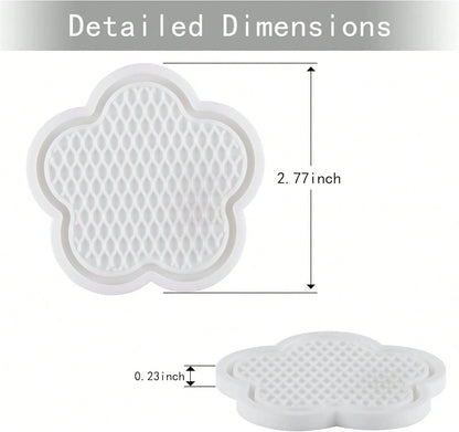 GaRhomxy Car Cup Holder Coaster, Universal Non-Slip Recessed Flower Shaped Cup Holders, Cute Car Accessories Interior For Women And Man Interior Sets 4 Pack (White)
