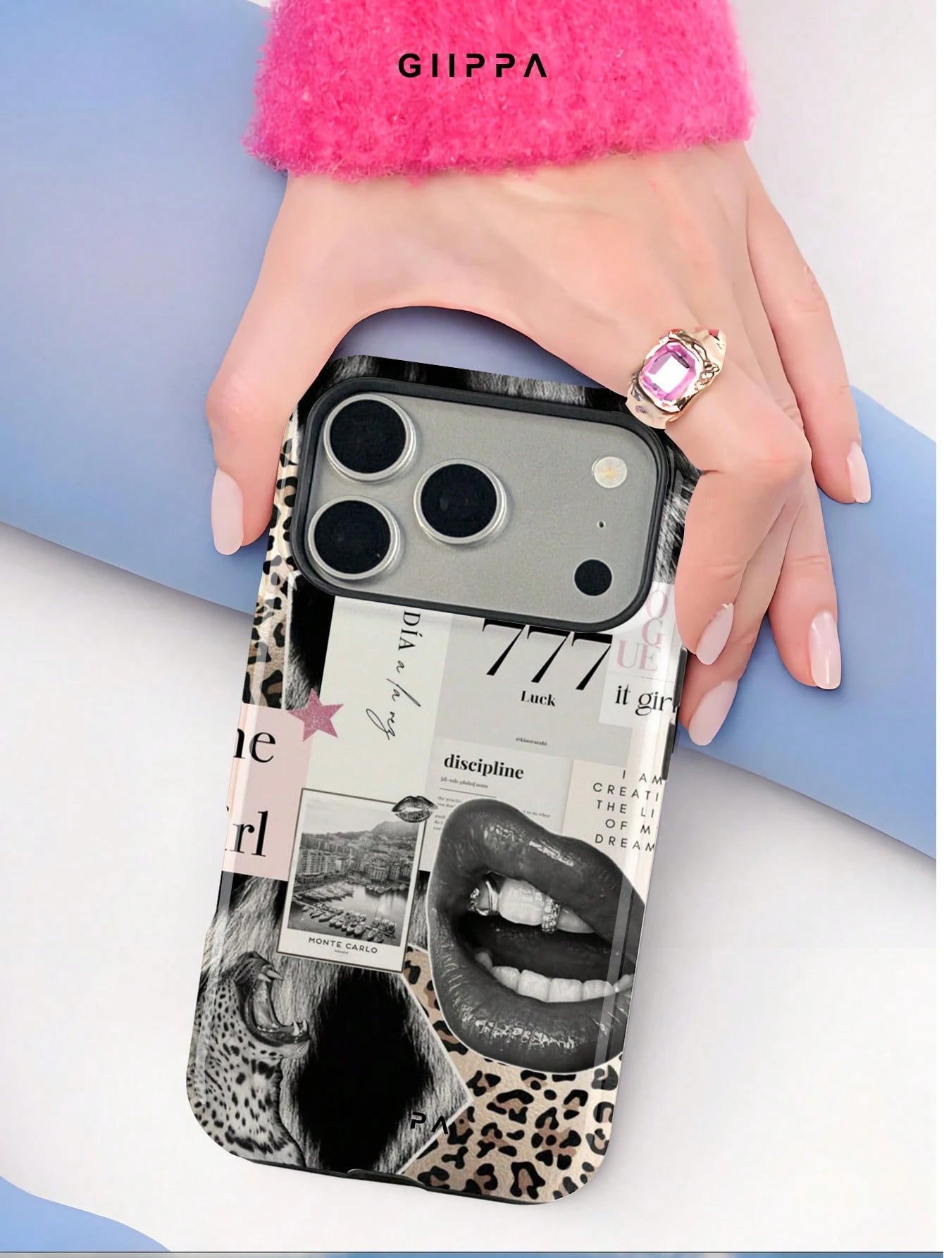 GIIPPA Vintage Patchwork Design Phone 17 Pro Max Case, Fits 16/15/14/13/12/11 Pro Max Plus, Korean Stylish, Elegant Design Suitable For Men And Women, Gift For Girlfriend On Christmas, Valentine's Day