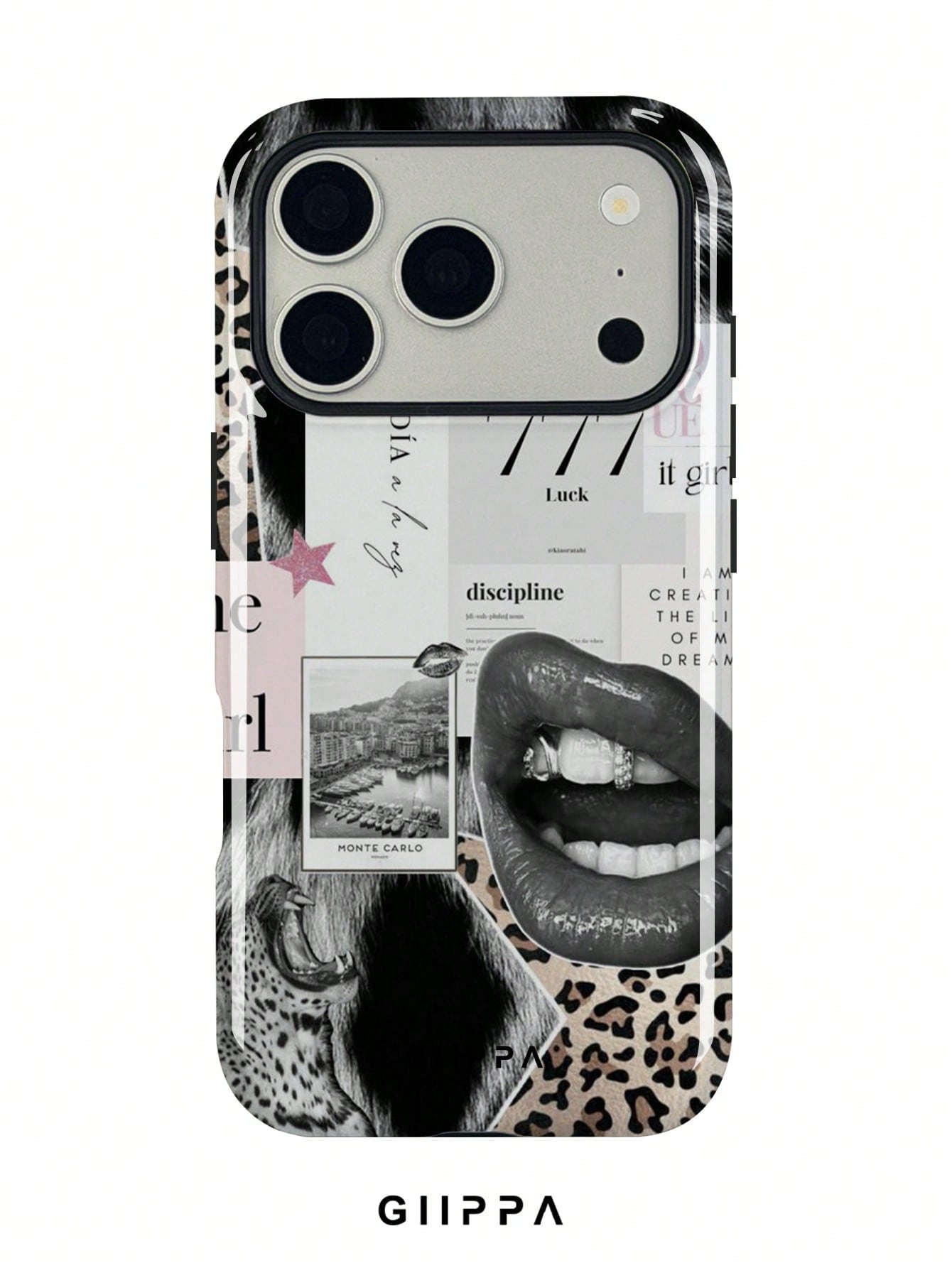 GIIPPA Vintage Patchwork Design Phone 17 Pro Max Case, Fits 16/15/14/13/12/11 Pro Max Plus, Korean Stylish, Elegant Design Suitable For Men And Women, Gift For Girlfriend On Christmas, Valentine's Day