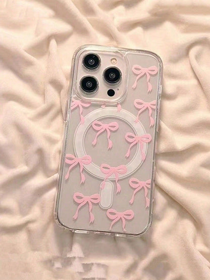 Girly Bow Friendly Magnetic Phone Case Compatible With IPhone 16 Pro Max/15/14/13/12/11, S25U S24U S23U A16 A15 A35 A36 Protective Cover Waterproof Shockproof Anti-Fall Scratch ResistantYOUR-BELOVED-P