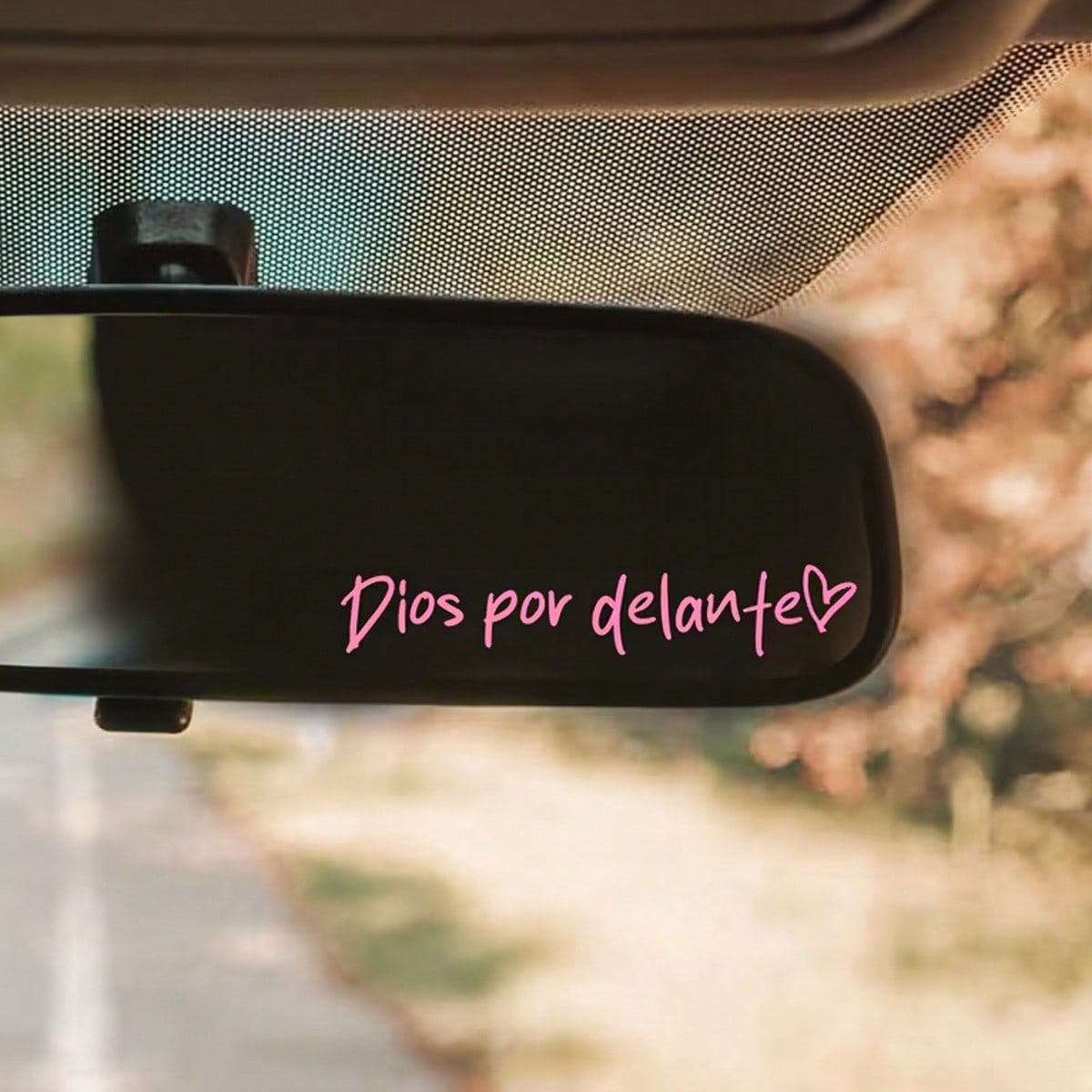 God On The Rearview Mirror, Decorative Makeup Mirror Sticker, Inspirational And Positive Energy Message Sticker, Spanish Themed Home Decor Mirror Sticker