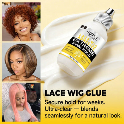 Goiple Strong Hold Lace Front Wig Glue, Quick Dry Waterproof Invisible Adhesive For Lace Frontal & Hair Replacement,Clear Bonding Formula For Multi Hair Textures, Perfect For Wig Install, Daily Wear &