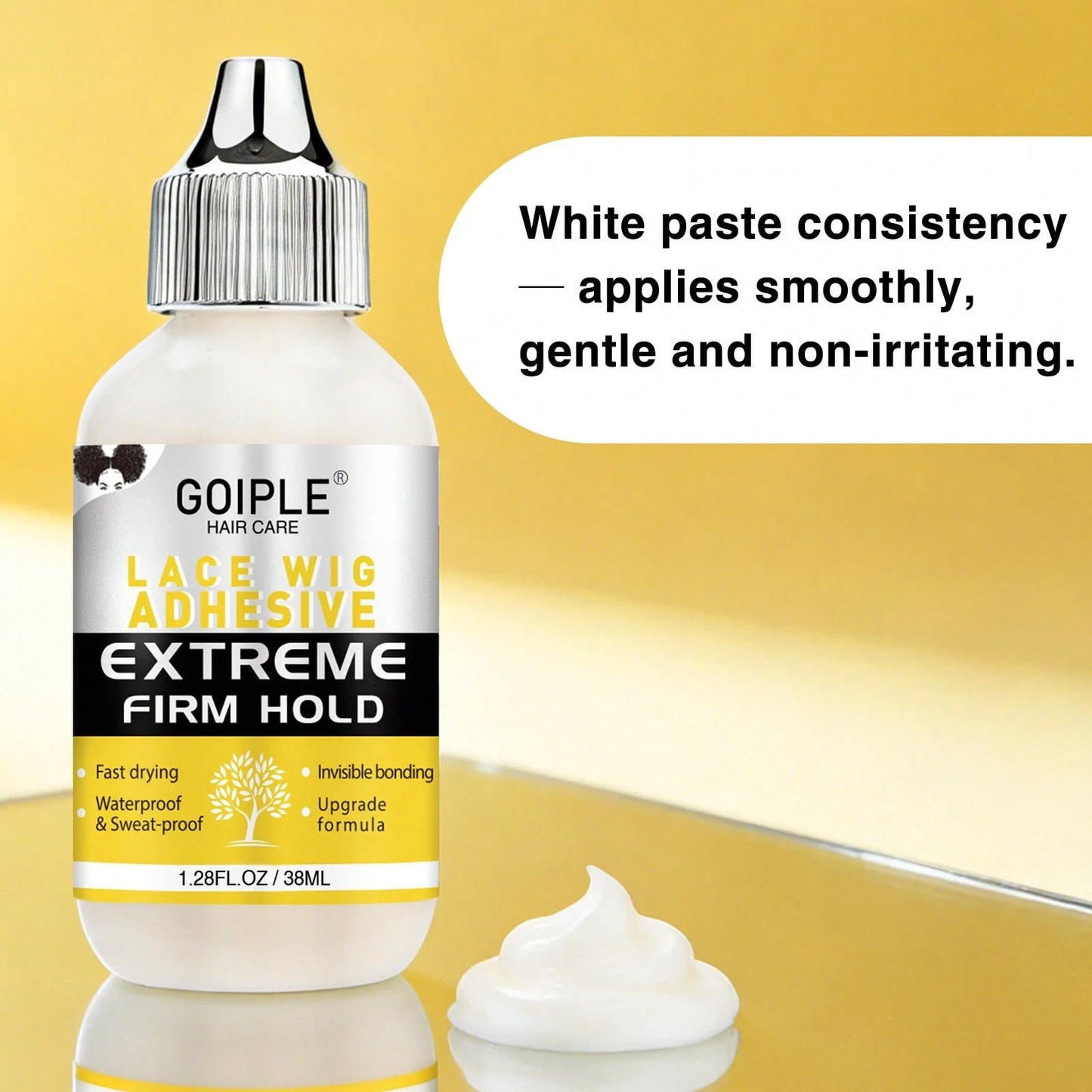 Goiple Strong Hold Lace Front Wig Glue, Quick Dry Waterproof Invisible Adhesive For Lace Frontal & Hair Replacement,Clear Bonding Formula For Multi Hair Textures, Perfect For Wig Install, Daily Wear &
