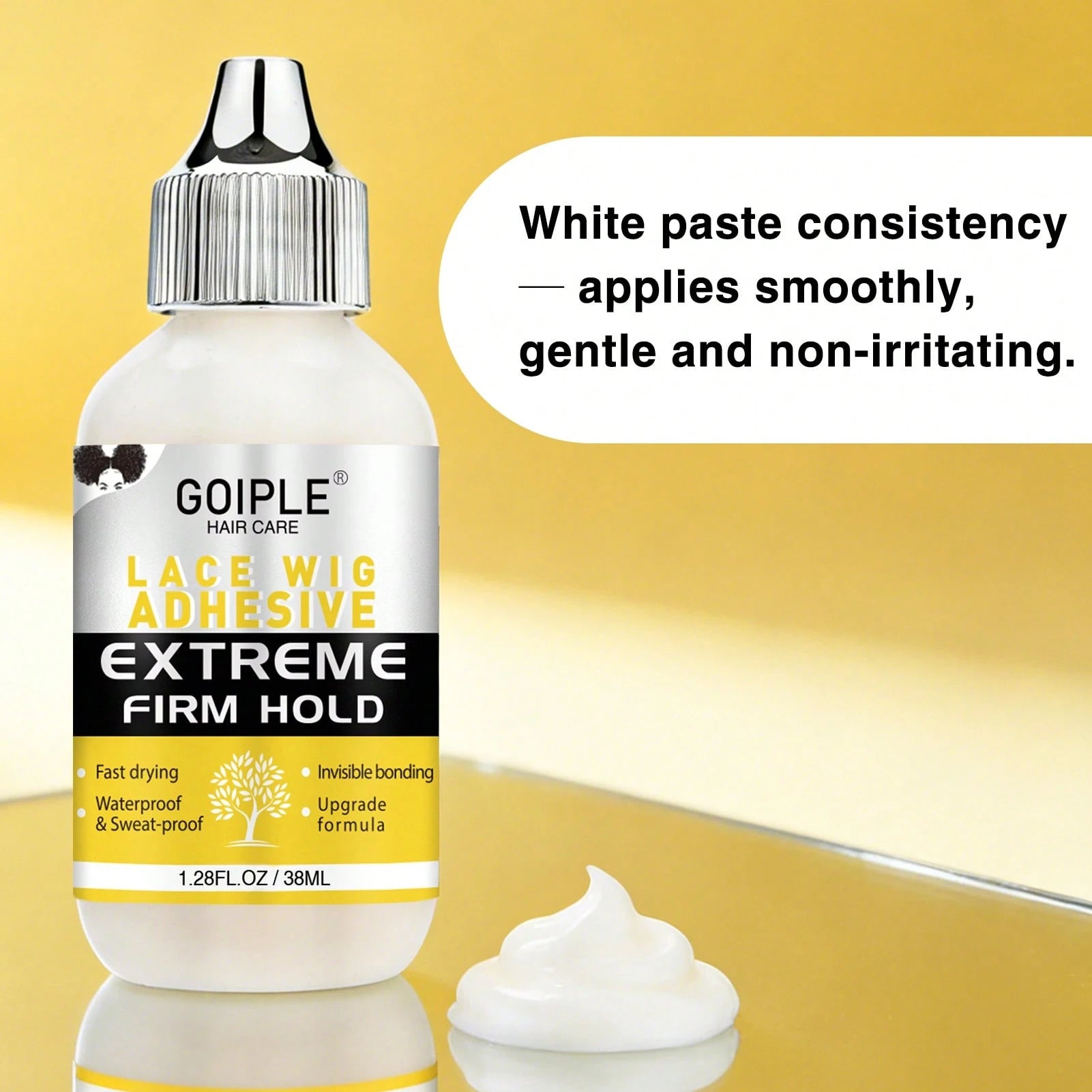 Goiple Strong Hold Lace Front Wig Glue, Quick Dry Waterproof Invisible Adhesive For Lace Frontal & Hair Replacement,Clear Bonding Formula For Multi Hair Textures, Perfect For Wig Install, Daily Wear &