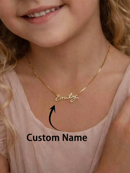 Gold Old English Name Necklace, Customized Nameplate Pendant, Personalized Handmade Jewelry, Bridesmaid Gift, Mother's Gift, Customized Name Necklace, Birthday Gift