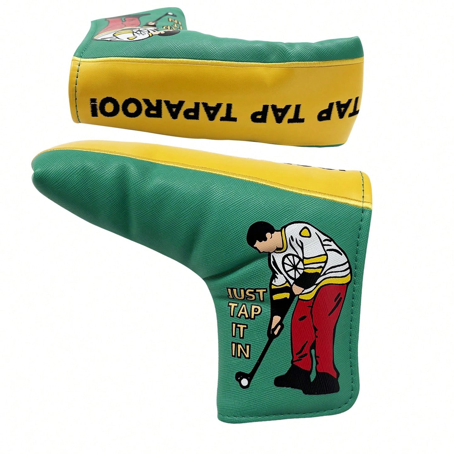 Golf Putter Head Cover| Soft Velvet Lining| Double-Sided Pattern| Scratch-Resistant PU Leather| Fits Most Blade Putters
