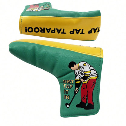 Golf Putter Head Cover| Soft Velvet Lining| Double-Sided Pattern| Scratch-Resistant PU Leather| Fits Most Blade Putters