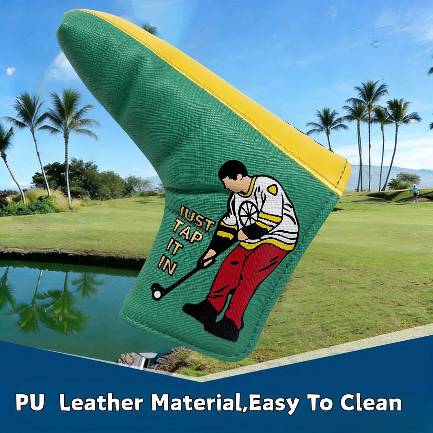 Golf Putter Head Cover| Soft Velvet Lining| Double-Sided Pattern| Scratch-Resistant PU Leather| Fits Most Blade Putters