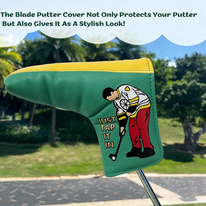 Golf Putter Head Cover| Soft Velvet Lining| Double-Sided Pattern| Scratch-Resistant PU Leather| Fits Most Blade Putters
