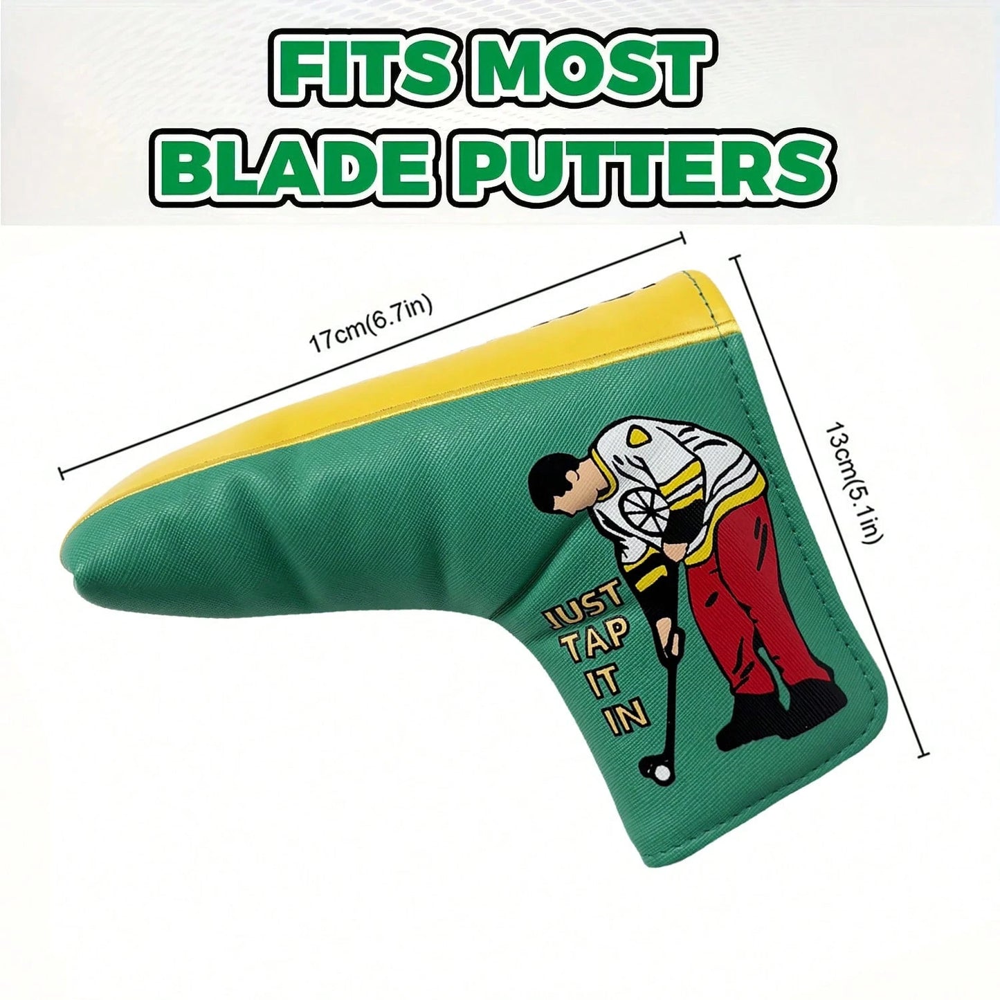 Golf Putter Head Cover| Soft Velvet Lining| Double-Sided Pattern| Scratch-Resistant PU Leather| Fits Most Blade Putters
