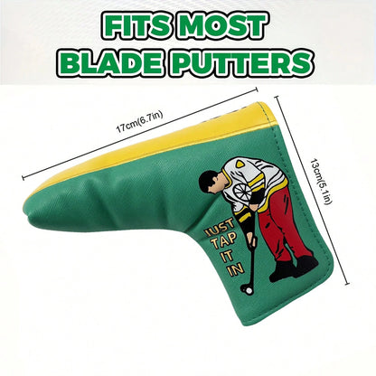 Golf Putter Head Cover| Soft Velvet Lining| Double-Sided Pattern| Scratch-Resistant PU Leather| Fits Most Blade Putters