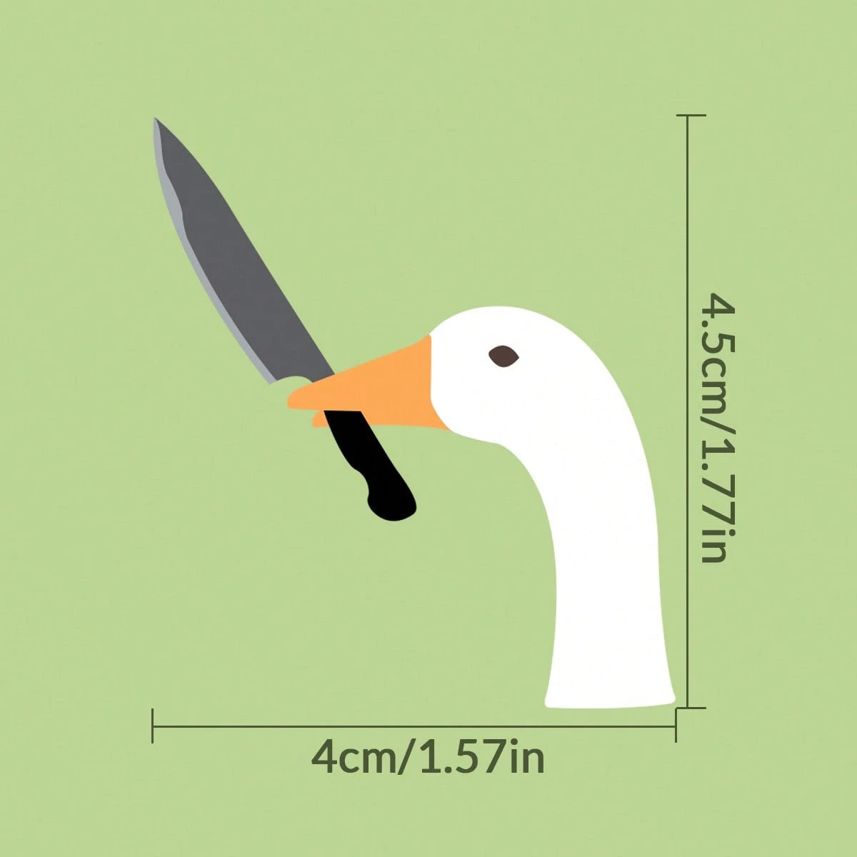 Goose Meme Mirror Peaker Decal ( Funny Goose Holding Knife Cute Sticker Rear View Mirror Stickers )