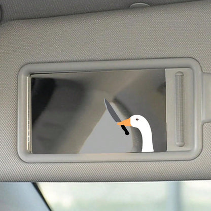 Goose Meme Mirror Peaker Decal ( Funny Goose Holding Knife Cute Sticker Rear View Mirror Stickers )