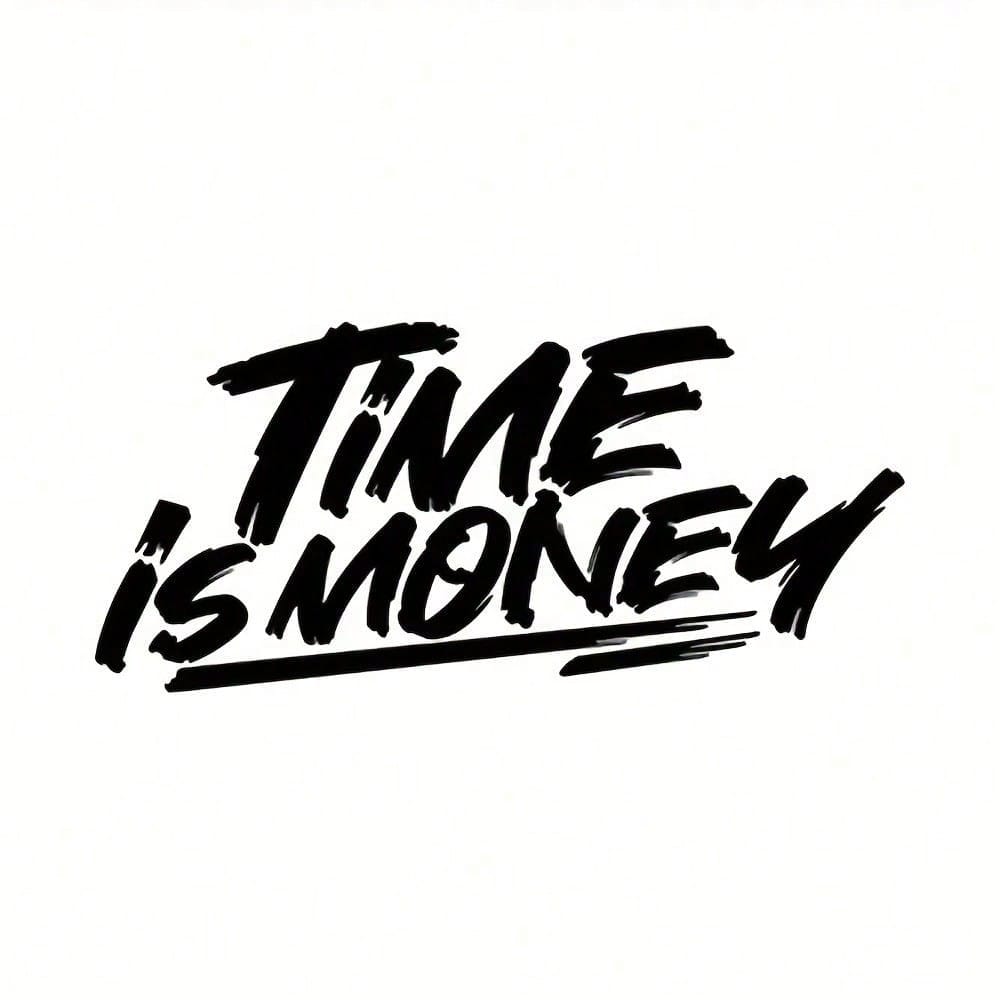 Graffiti "TIME IS MONEY" Vinyl Car Sticker, Waterproof Self-Adhesive Decal, Suitable For Car Windows, Body Sides, Trucks, SUVs