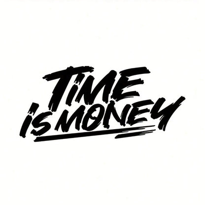 Graffiti "TIME IS MONEY" Vinyl Car Sticker, Waterproof Self-Adhesive Decal, Suitable For Car Windows, Body Sides, Trucks, SUVs
