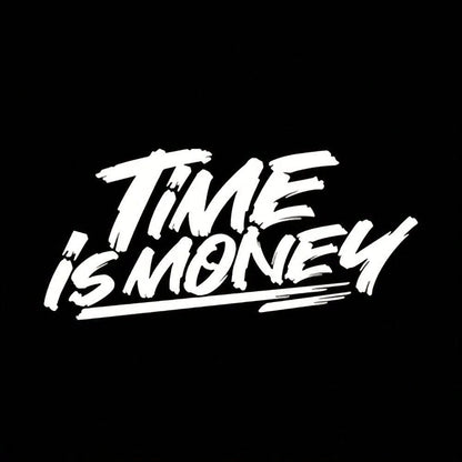 Graffiti "TIME IS MONEY" Vinyl Car Sticker, Waterproof Self-Adhesive Decal, Suitable For Car Windows, Body Sides, Trucks, SUVs