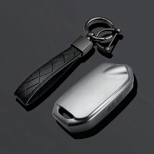 Grey TPU Car Key Cover Keychain Compatible With Kia Stinger GT Elite Limited K900/K9 Series Accessories