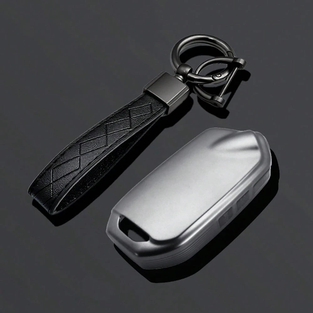 Grey TPU Car Key Cover Keychain Compatible With Kia Stinger GT Elite Limited K900/K9 Series Accessories