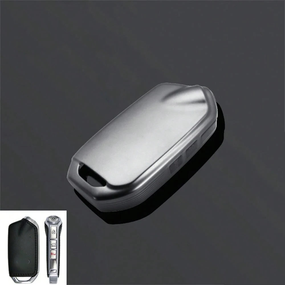 Grey TPU Car Key Cover Keychain Compatible With Kia Stinger GT Elite Limited K900/K9 Series Accessories